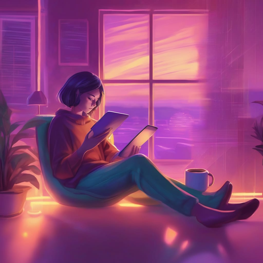 Person reading news on tablet